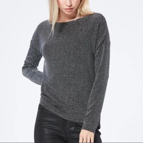 Paige Celeste Keyhole-Back Metallic Knit Top - Picture 5 of 16